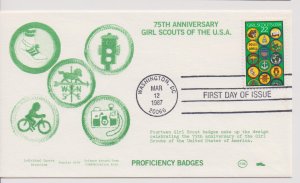 Girl Scout Cachets –  FDC 1987 – Proficiency Badges 1   #G89 