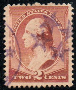 USA #210 VF, multiple fancy star cancels, nice color!