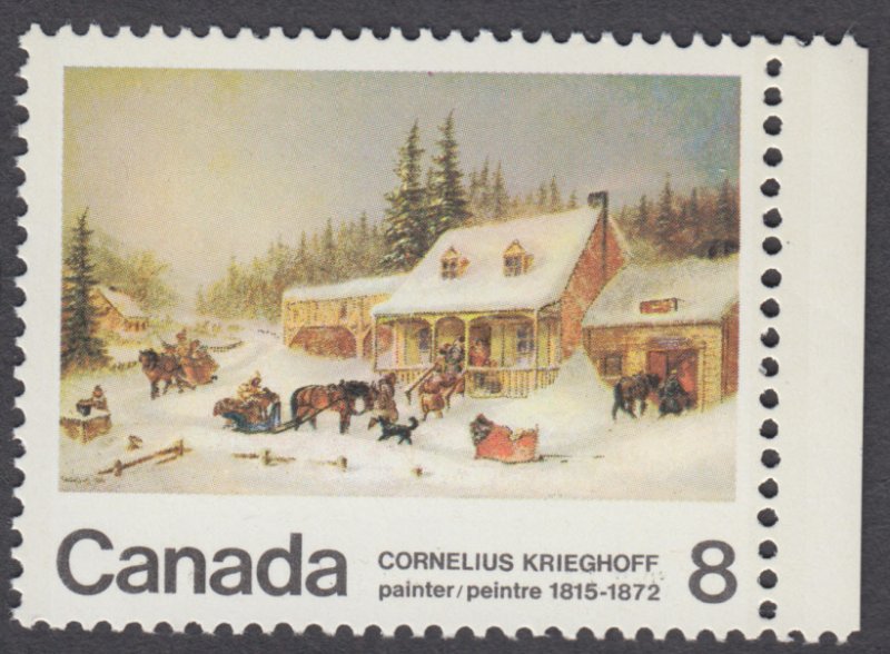 Canada - #610p Cornelius Krieghoff Painting, GT2 Tagged - MNH