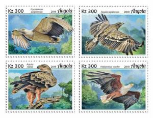 ANGOLA - 2018 - Birds of Prey - Perf 4v Sheet - MNH