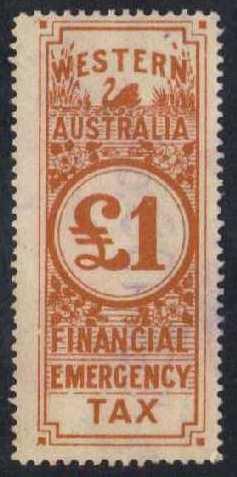 Western Australia £1 Financial Emergency Revenue Stamp