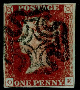 SG7, 1d red-brown PLATE 11, FINE USED. Cat £130. BLACK MX. OE 