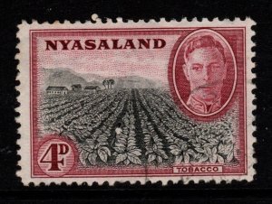 NYASALAND SG149 1945 4d BLACK & CLARET FINE USED