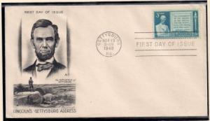 U.S. 0978 Gettysburg Address FDC (Smartcraft)