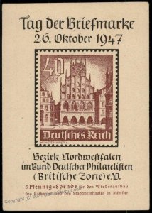 Germany 1947 Muenster TdB Private Ganzsache Postal Stationery Card G67560