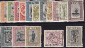 Papua Scott # 94 - 109 set VF OG previously hinged cv $ 635 ! see pic !