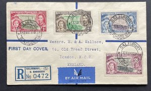 SOUTHERN RHODESIA GVI SG36-39, 1937 CORONATION set on FDC, VFU. Cat £30+