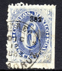 Mexico 1882 Foreign Mail Small Numeral 6¢ Ultra Veracruz VFU MX80