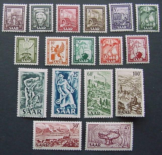 Germany, Saar, Scott 204-220, LH set