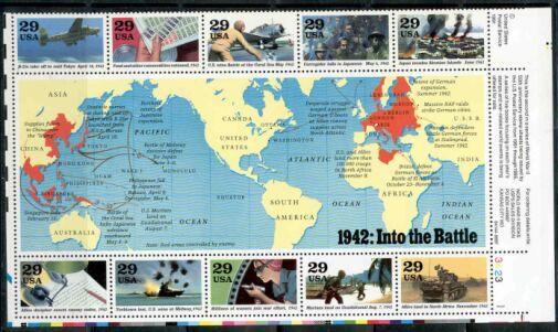 US Stamp #2697a-j MNH WWII 1942 Full Sheet