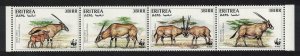 Eritrea WWF Beisa Oryx Strip of 4v 1996 MNH SC#261 a-d SG#319-322 MI#87-90