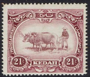 KEDAH 1919 OX PLOUGHING 21C WMK MULTI CROWN CA WITH CROWN TO LEFT OF CA