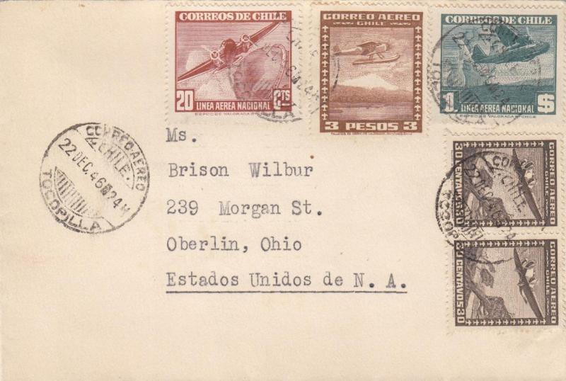 1946, Tocopilla, Chile to Oberlin, OH, Airmail (26627)