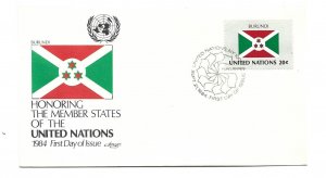 United Nations #425 Flag Series 1984, Burundi, Artmaster, FDC