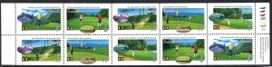 Canada #1557b 43¢ Golf in Canada (1995). Pane of 10. 5 designs. MNH