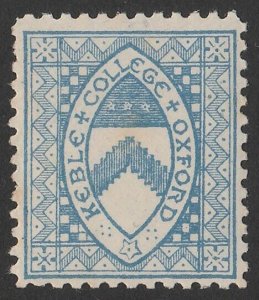 GREAT BRITAIN - Local Posts 1882 Keble College (½d) Arms, no imprint.