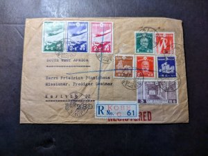 1938 Registered Japan Cover Kobe to Karibib British South West Africa