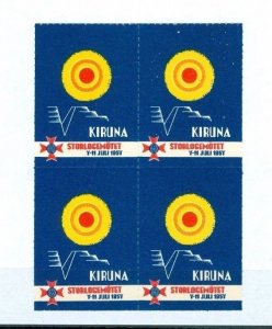 Sweden. 4-Block Poster Stamp Mnh. IOGT 1957 Grand Lodge Kiruna. Godtemplar Order