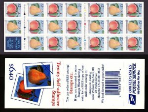 USA-Sc#2494a- id8-unused NH booklet pane-Fruit-Peaches-Pears-1995-