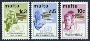 Malta 472-474,MNH.Michel 475-476. World Food Program,10,1973.WHO,Human Rights