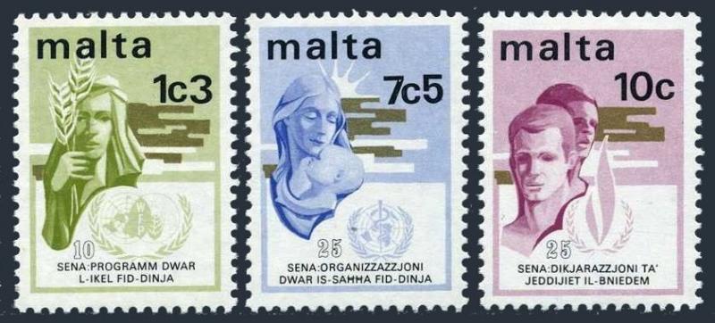 Malta 472-474,Mnh.michel 475-476. World Food Programme 10 1973 .who ,Human