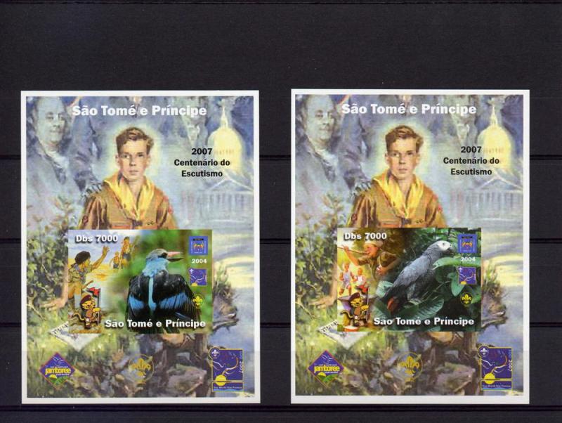 Sao Tome and Principe 2004 Scouts/Butterflies/Birds/Orchids/B.Franklin 9 SS MNH