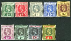 BRITISH VIRGIN ISLANDS-1913-19  A mounted mint set to 5/- Sg 69-77