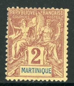 Martinique 1892 French Colony 2¢ Commerce & Navigation Scott #34 Mint D817
