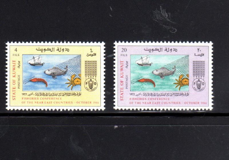 KUWAIT #335-336  1966  FISHERIES  MINT VF NH  O.G