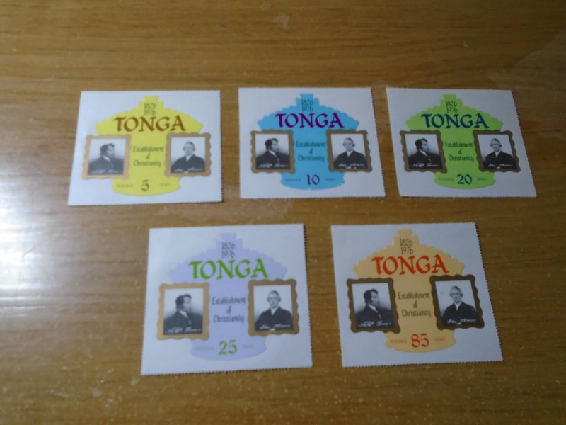 Tonga  #  382-86  on Pealable paper