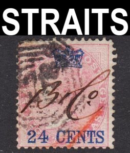 Malaya Straits Settlements Scott 8 F+ used. FREE...