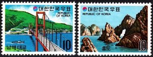 KOREA SOUTH 1973 Tourism: 4th Issue. Architecture Bridge Rocks, MNH