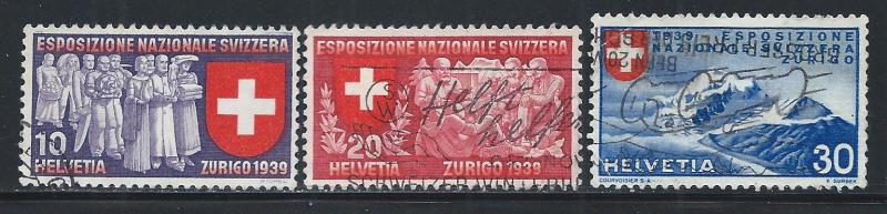 SWITZERLAND SC# 253-5 FVF/U 1939