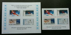 Germany Sports Skiing 1978 Games (souvenir sheet pair) MNH *imperf