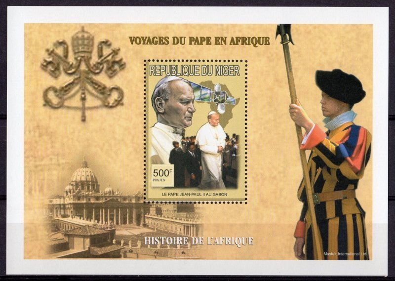 Niger 1998 POPE JOHN PAUL II In Africa (9) s/s Perforated Mint (NH)