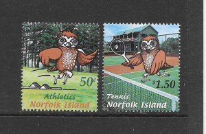 BIRDS - NORFOLK ISLAND #764-5 OWL MNH