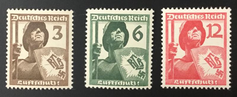 (BJ Stamps) GERMANY, #481-483, 1937 set of 3,  FVF, OG, MNH. CV $12.00