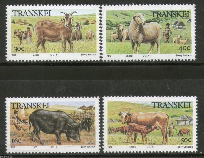 Transkei 1987 Cattle Cow Sheep Pig Goat Domastic Animal Fauna Sc 195-8 MNH #2721