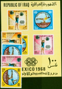 Iraq 1969 Mexico Olympics Set of 5 SG839-MS843 V.F MNH