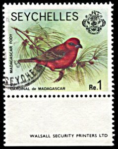 Seychelles 396, used, Madagascar Cardinal