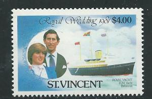 ST.Vincent #631 $4.00 Royal Wedding  (MNH) CV$1.25