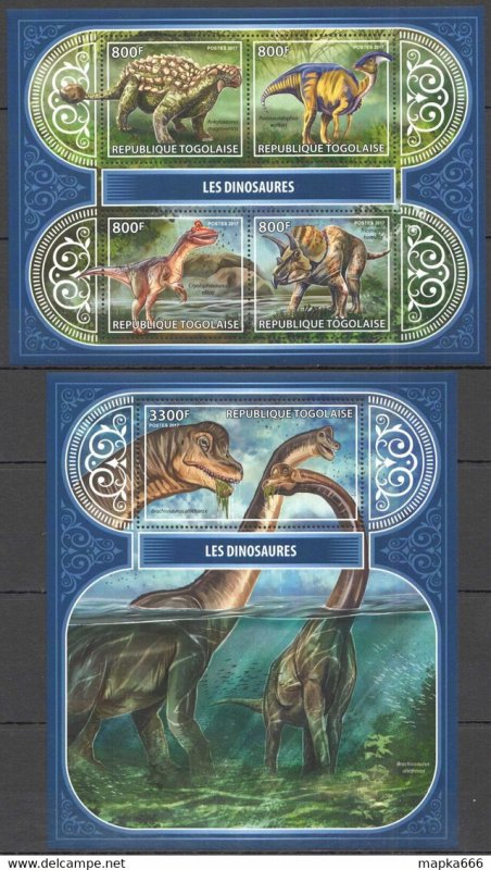 2017 Togo Dinosaurs Fauna Prehistoric Animals #8296-99+Bl1470 ** Fd0573