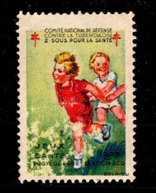 ED-270 OAS-CNY  CINDERELLA STAMP -  FRANCE TUBERCULOSIS CIRCA 1940 SCUFFED