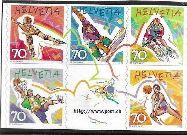 1998   SWITZERLAND  -  SG.  1396 / 1400  -  SPORTS  -  SELF ADHESIVE  -  MNH