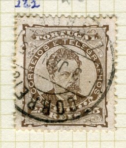 PORTUGAL; 1880s early classic Luis Perf issue fine used Shade of 25r. value