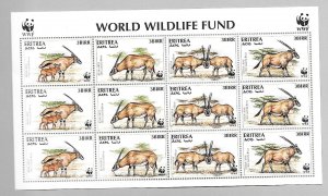 ERITREA Sc 261 NH MINISHEET OF 1996 - Animals - WWF