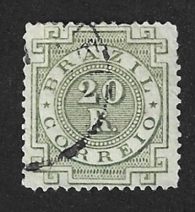 BRAZIL Scott #87 Used 20r Number stamp 2017 CV $3.50