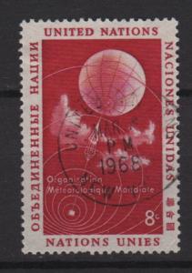 United Nations 1957 - Scott 50 used - 8c, Weather Balloon