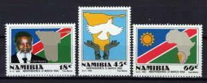 Namibia SWA 659-661 MNH Pres. Sam Nujoma Maps Flags Birds ZAYIX 0424S0156M