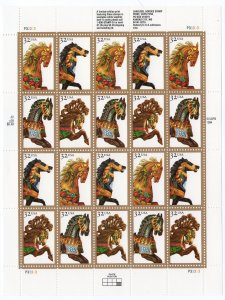 Scott #2979a (2976-79) Carousel Horses Full Sheet of 20 Stamps - MNH